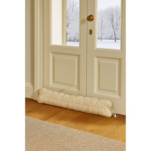 Adjustable Window and Door Draught Excluder, cream polyester cover detail