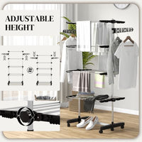 Four-Tier Tower Airer, open height with rotating wings