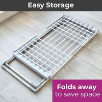 Heated Electric Clothes Airer folded flat for storage