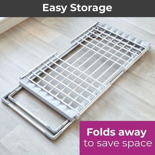 Heated Electric Clothes Airer folded flat for storage