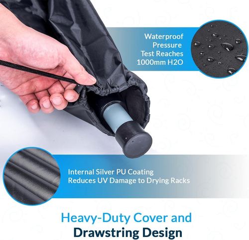 Four-Arm Rotary Washing Line, waterproof drawstring cover