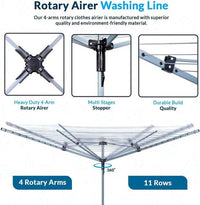 Four-Arm Rotary Washing Line, rotary arm and stopper detail