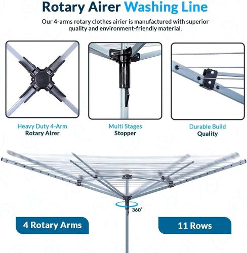 Four-Arm Rotary Washing Line, rotary arm and stopper detail