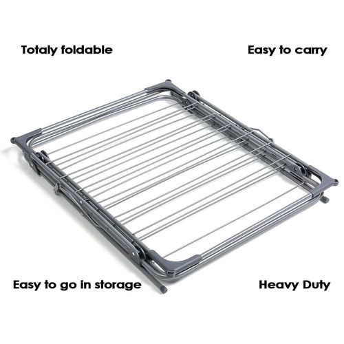 Three-Tier Concertina Airer, folded flat for storage