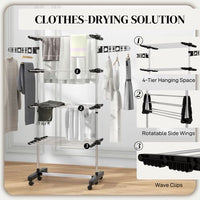 Four-Tier Tower Airer, four shelves and two rotating wings