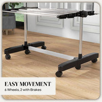 Four-Tier Tower Airer, six wheels with two brakes