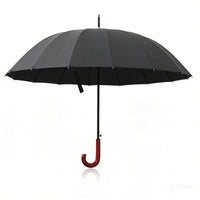 Premium Large Windproof Umbrella, open canopy and crook handle