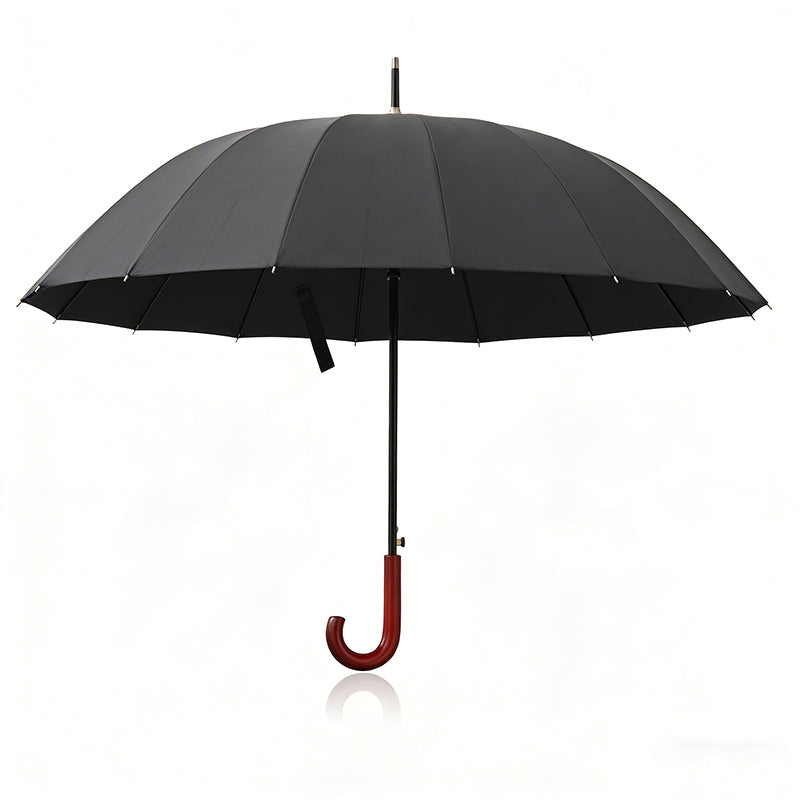 Premium Large Windproof Umbrella, open canopy and crook handle